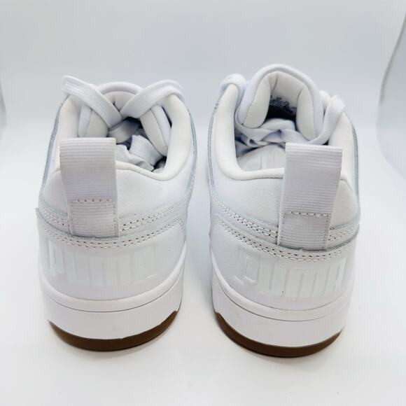 Size 7.5 - PUMA Rebound LayUp White/Gold/Gum Men’s Sneaker Shoe (389787-01)